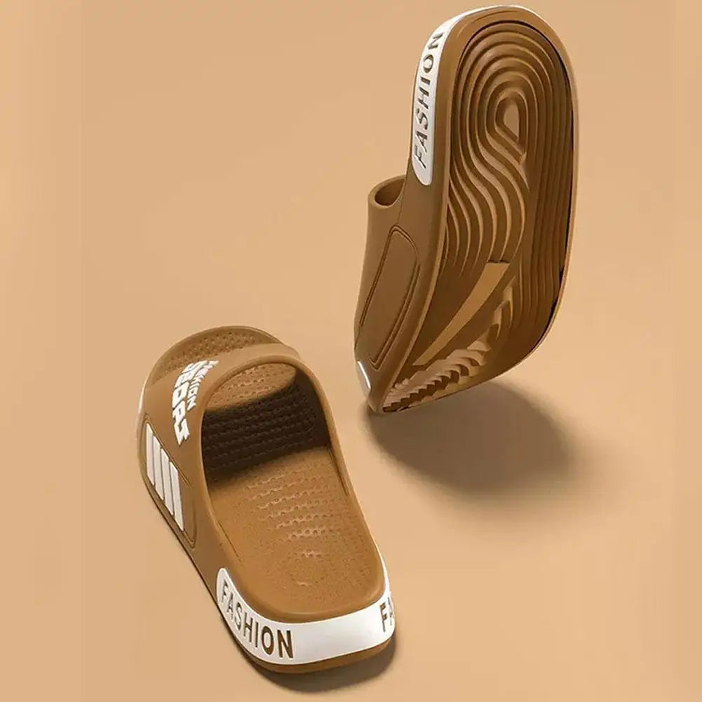 Fashion Slippers Summer Flat Sole Home Slippers Size 36-46 Open Toe Trend Slides Couple Light Beach Shoes Sandals For Women Man