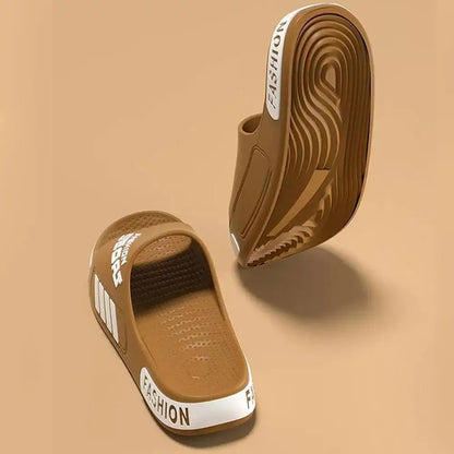 Fashion Slippers Summer Flat Sole Home Slippers Size 36-46 Open Toe Trend Slides Couple Light Beach Shoes Sandals For Women Man
