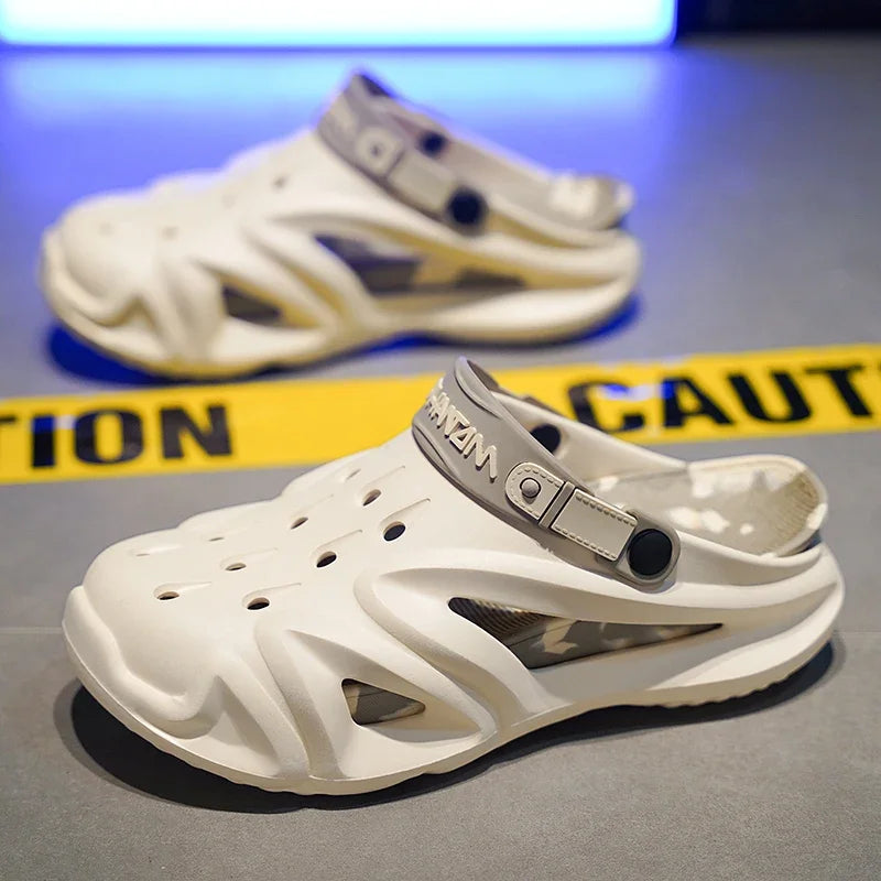 Hot Deal Men's Flip-Flops Novelties Shoes 2024 Elastic Laces Sleepers Whitte Soft Home Slippers Skid-Proof Tennis Fashion Thick