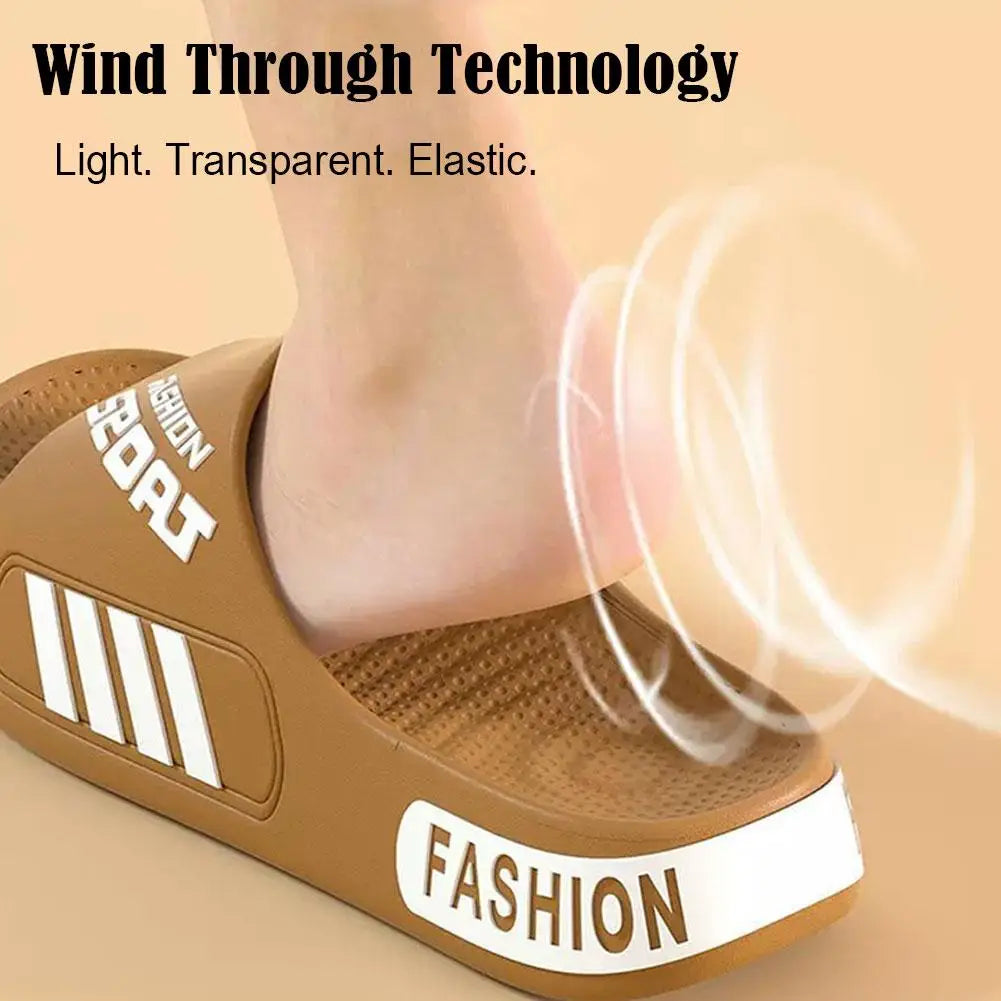 Fashion Slippers Summer Flat Sole Home Slippers Size 36-46 Open Toe Trend Slides Couple Light Beach Shoes Sandals For Women Man