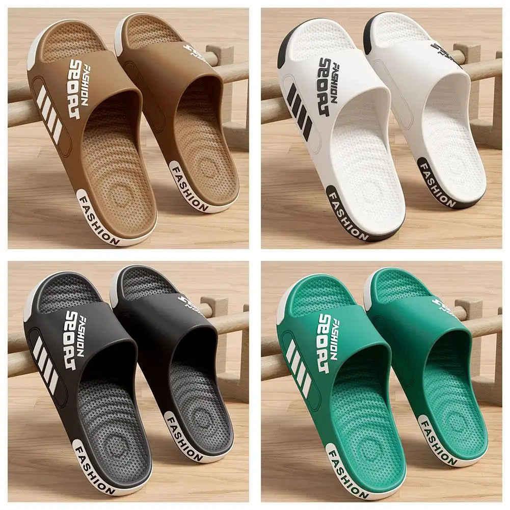 Fashion Slippers Summer Flat Sole Home Slippers Size 36-46 Open Toe Trend Slides Couple Light Beach Shoes Sandals For Women Man